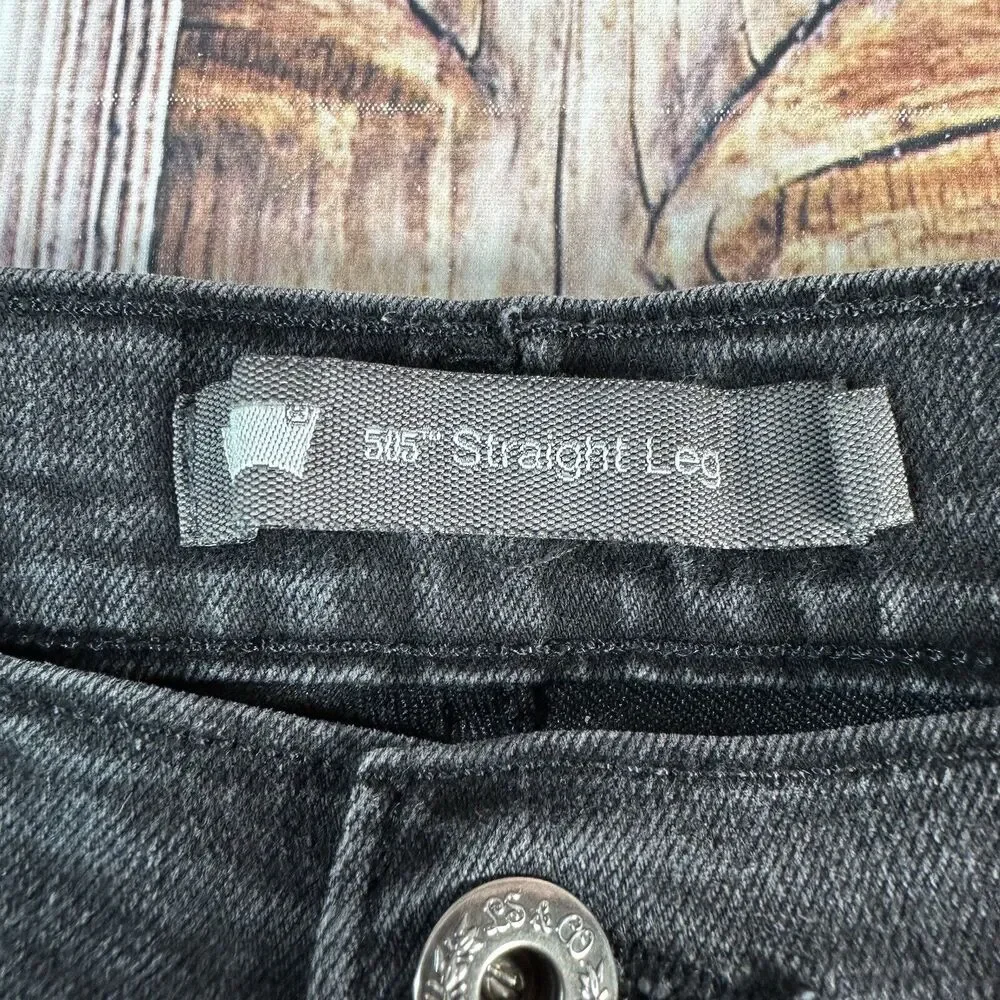 Levi's 505 STRAIGHT LEG Womens Size 8 Black Mid Rise Jeans Denim Pants 30x31 - Picture 8 of 11
